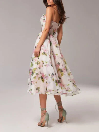 Echoarchiv | Elegantes Blumen Midi Kleid