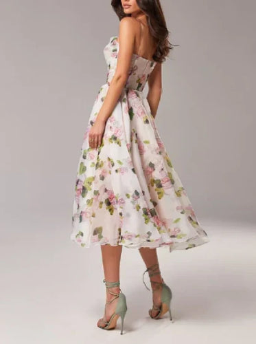 Echoarchiv | Elegantes Blumen Midi Kleid