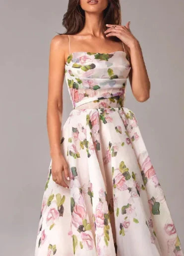 Echoarchiv | Elegantes Blumen Midi Kleid