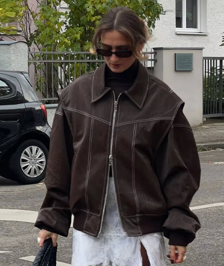 Echoarchiv | Oversized Bomberjacke Stilvoll und Wärmeresistent Perfekt für Herbst und Winter