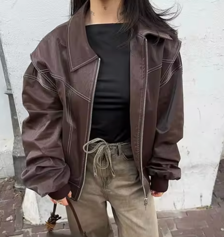 Echoarchiv | Oversized Bomberjacke Stilvoll und Wärmeresistent Perfekt für Herbst und Winter