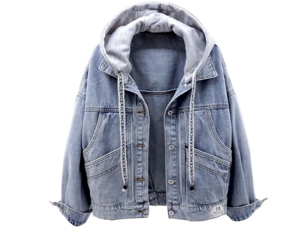 Echoarchiv | Lässige Damen-Denimjacke mit Kapuze