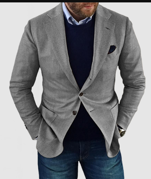 Echoarchiv | herren-strickjacke mit lässigen knöpfen, taschen und reverskragen, einfarbig, langärmelig