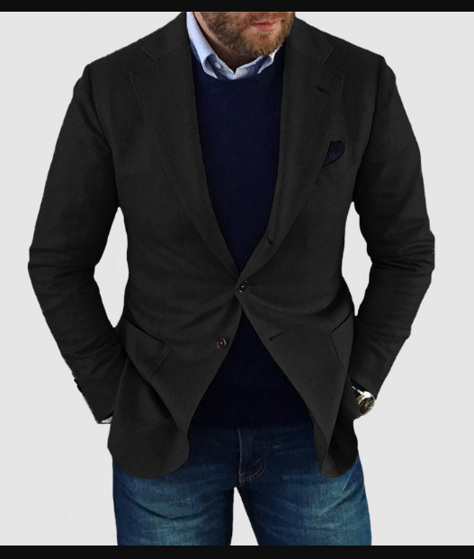 Echoarchiv | herren-strickjacke mit lässigen knöpfen, taschen und reverskragen, einfarbig, langärmelig
