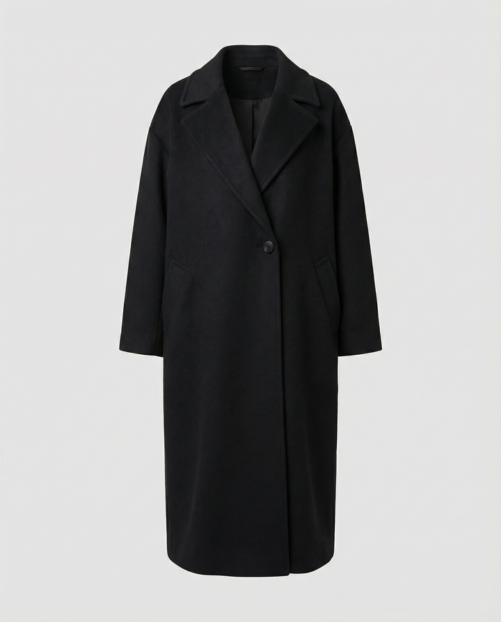 Damen Eleganter Oversized Wollmantel mit Taschen & Komfort | Echoarchiv