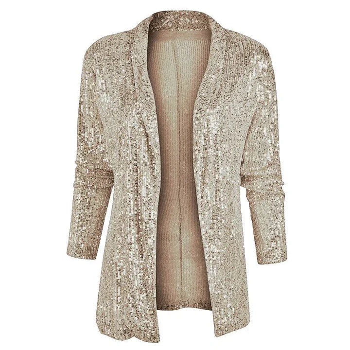 Blazer-Weste mit glitzernden Pailletten