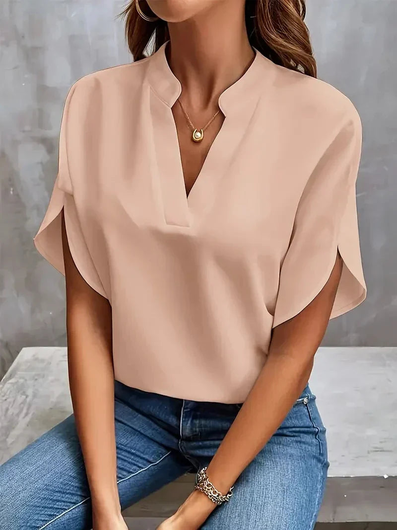 Echoarchiv | Bluse mit V-Ausschnitt und Seitenschlitzen