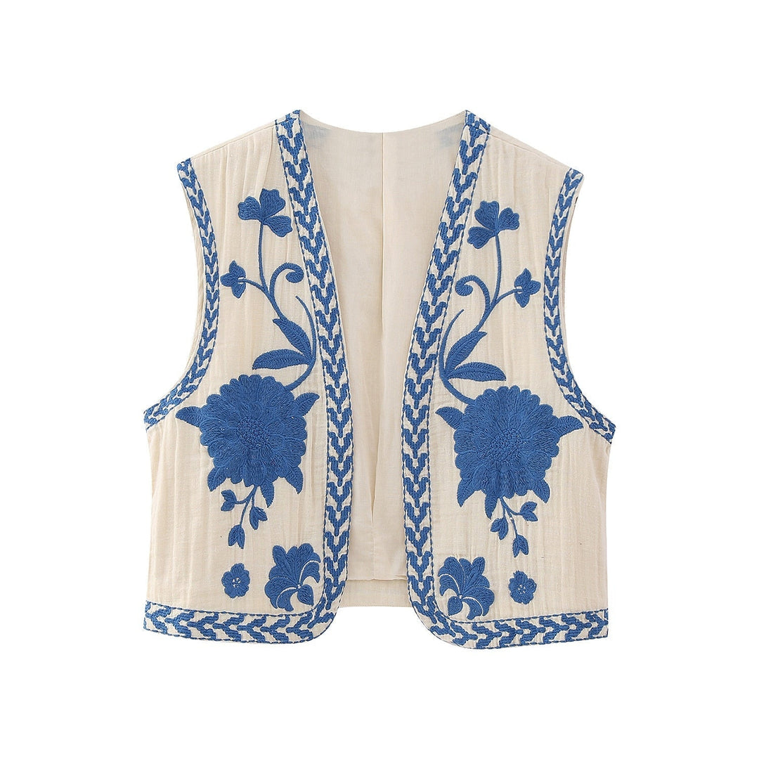 Echoarchiv | Vintage Blumenbestickte Weste für Damen