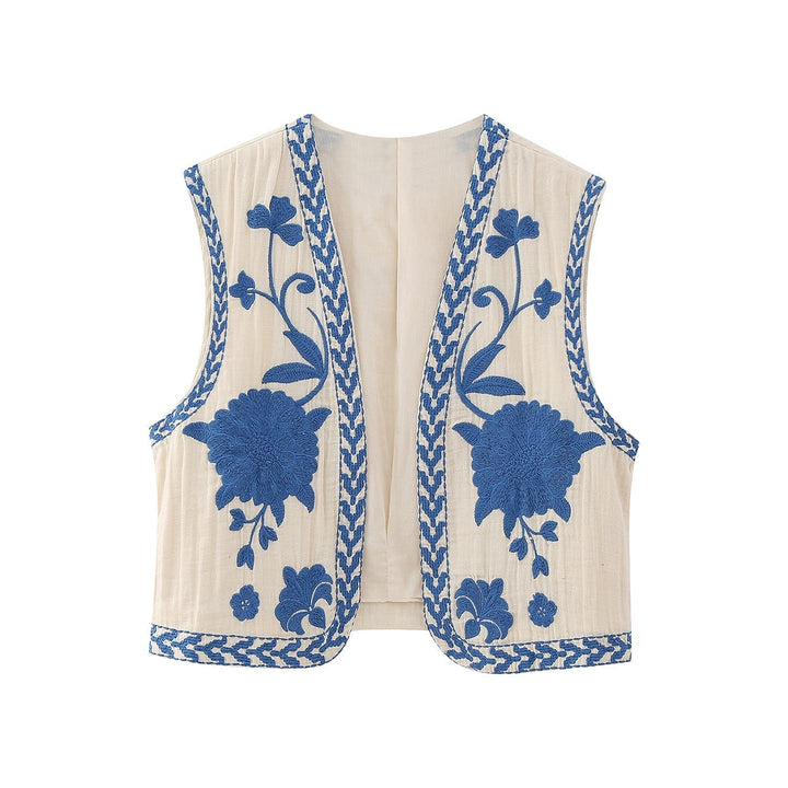 Echoarchiv | Vintage Blumenbestickte Weste für Damen