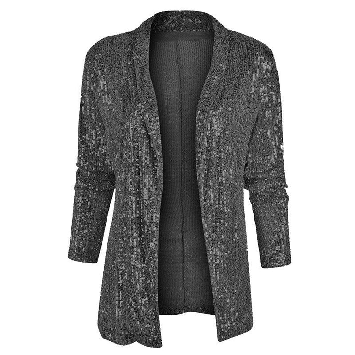 Blazer-Weste mit glitzernden Pailletten