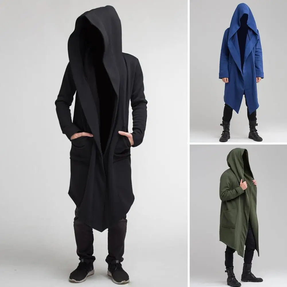 Echoarchiv | Lange Strickjacke Im Gothic Stil mit Kapuze für Herren