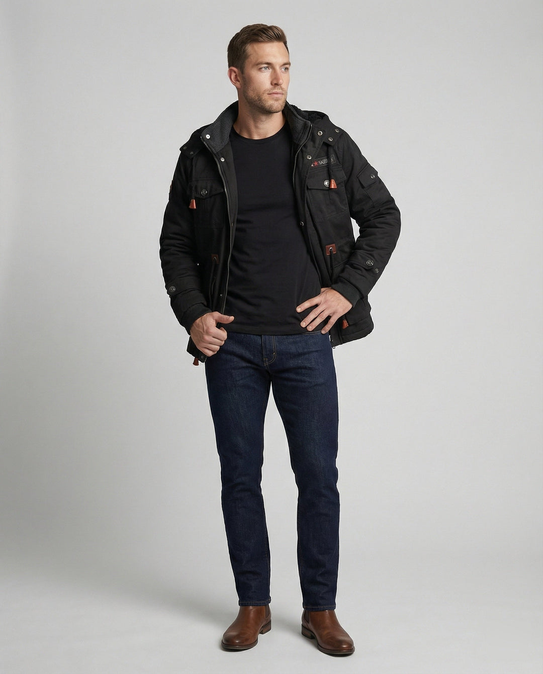 Herren Winterjacke aus Polyester mit Stilvollem Design & Wärmender Fütterung | Echo Archiv