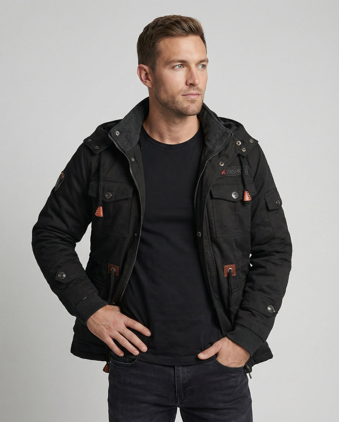 Herren Winterjacke aus Polyester mit Stilvollem Design & Wärmender Fütterung | Echo Archiv