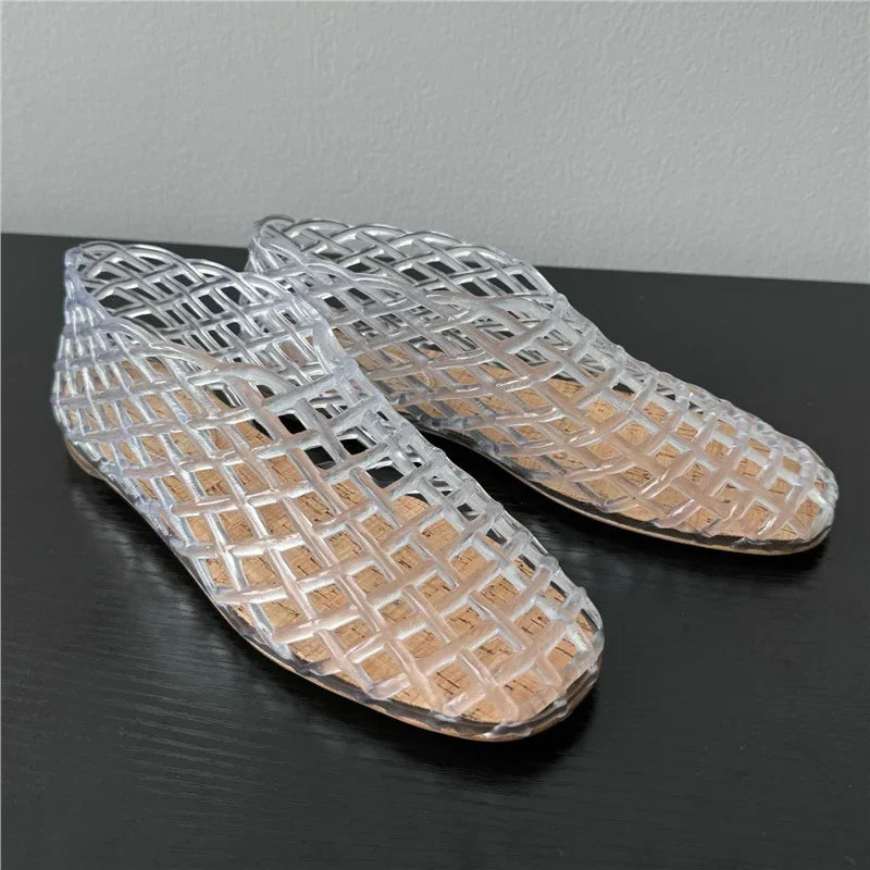 Echoarchiv | Sommer Jellies Schuhe Frauen Echoarchiv Transparent Mesh Hollow Out Strand Schuhe Damen Flache Sandalen Farbige Runde Zehen Jelly Sandalen
