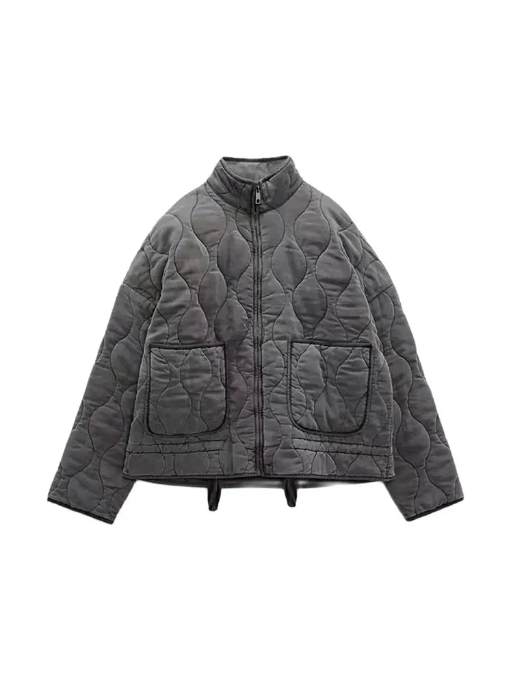 Oversized Vintage Gepolsterte Damenjacke