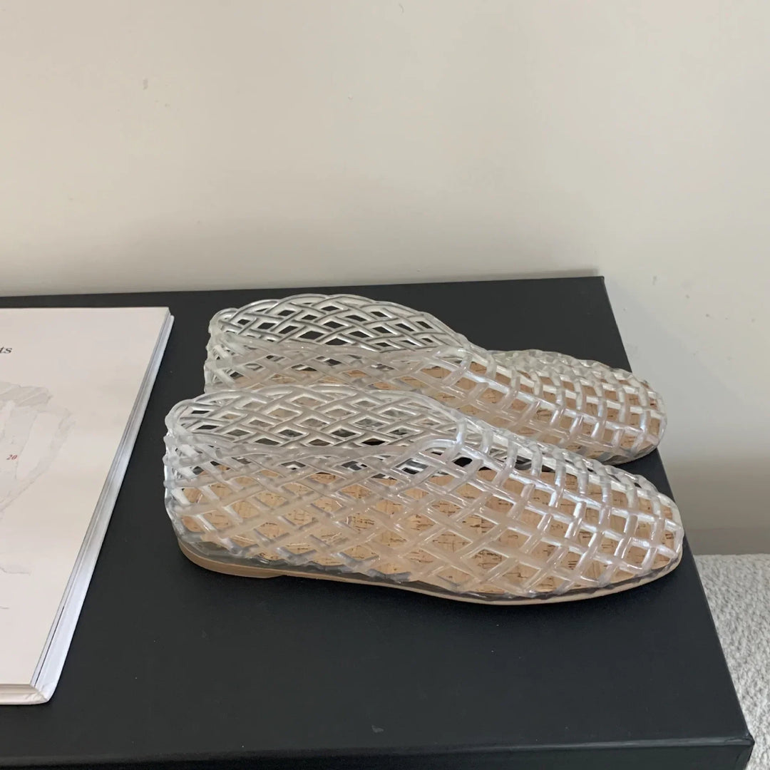 Echoarchiv | Sommer Jellies Schuhe Frauen Echoarchiv Transparent Mesh Hollow Out Strand Schuhe Damen Flache Sandalen Farbige Runde Zehen Jelly Sandalen