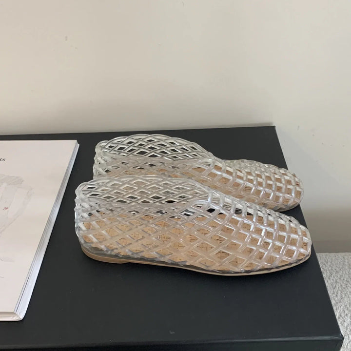 Echoarchiv | Sommer Jellies Schuhe Frauen Echoarchiv Transparent Mesh Hollow Out Strand Schuhe Damen Flache Sandalen Farbige Runde Zehen Jelly Sandalen
