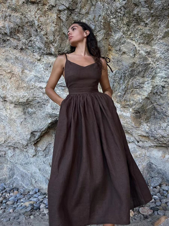 Echoarchiv | Atmungsaktives Sommerkleid Aus Leinen für Damen