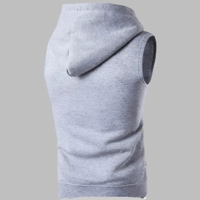 Echoarchiv | Ärmelloser Herrenpullover mit Reißverschluss und Kapuze