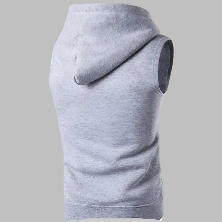 Echoarchiv | Ärmelloser Herrenpullover mit Reißverschluss und Kapuze