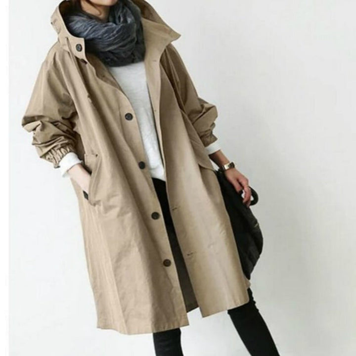 Echoarchiv | Sturm und Wasserdichter Damen-Trenchcoat mit Kapuze