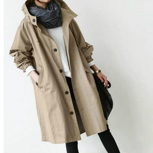 Echoarchiv | Sturm und Wasserdichter Damen-Trenchcoat mit Kapuze