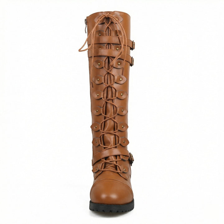 Retro-Schnürstiefel mit Schnalle – Lioré