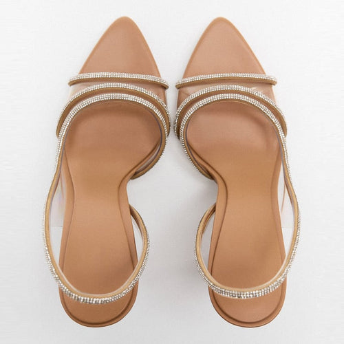 Echoarchiv | Elegante High-Heeled Sandalen - Stiletto Slingback Peep Toe Schuhe