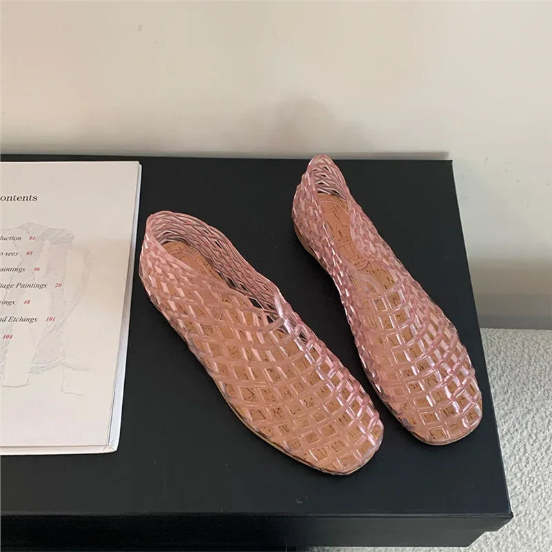 Echoarchiv | Sommer Jellies Schuhe Frauen Echoarchiv Transparent Mesh Hollow Out Strand Schuhe Damen Flache Sandalen Farbige Runde Zehen Jelly Sandalen