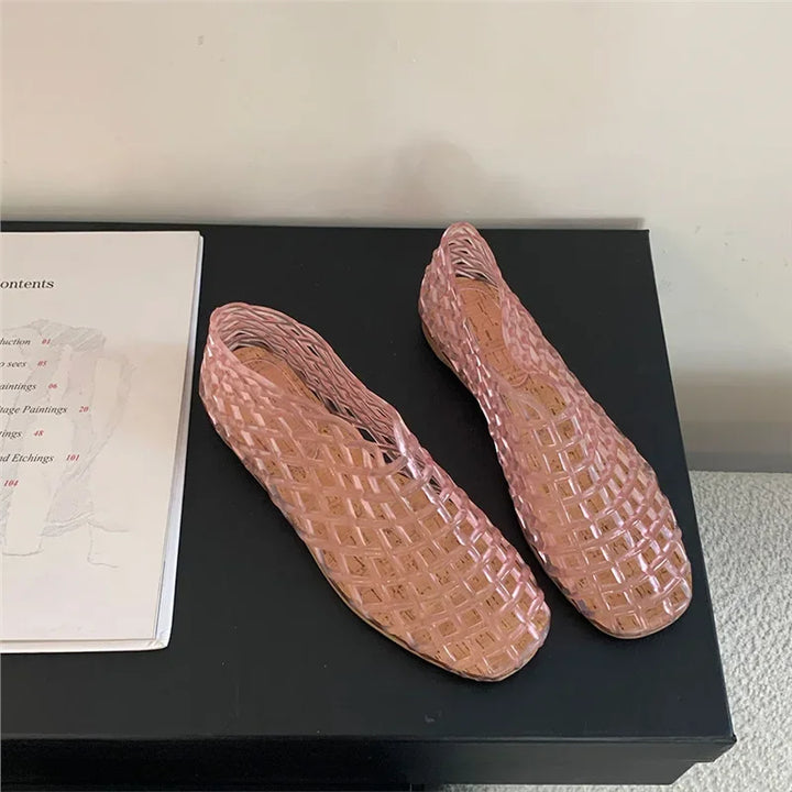 Echoarchiv | Sommer Jellies Schuhe Frauen Echoarchiv Transparent Mesh Hollow Out Strand Schuhe Damen Flache Sandalen Farbige Runde Zehen Jelly Sandalen