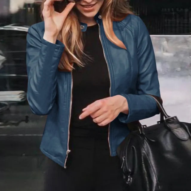Echoarchiv | Damen Lederjacke Mit Taillierter Passform