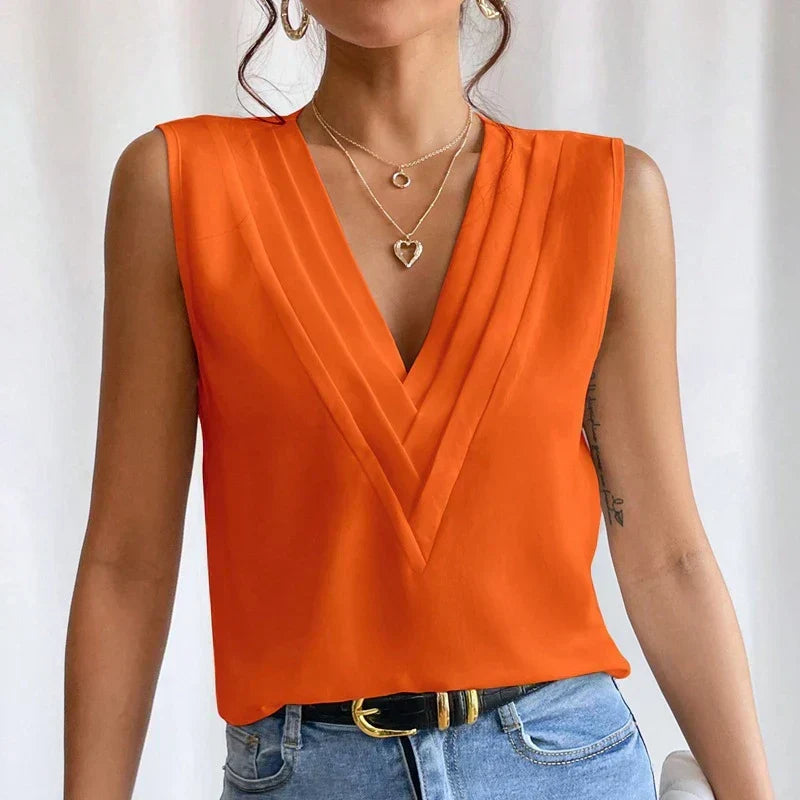 Elegante ärmellose Bluse – Élovi