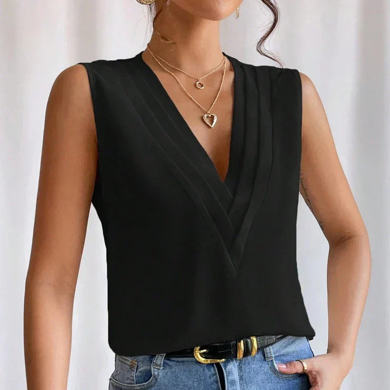 Elegante ärmellose Bluse – Élovi