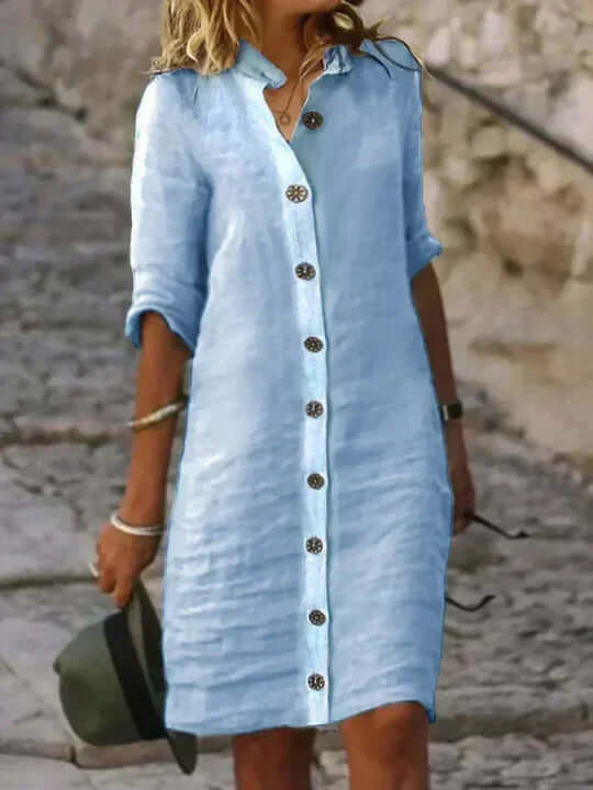Echoarchiv | Blaues Leinenkleid