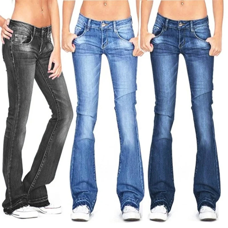 Echoarchiv | Damen Low Rise Flared JEchoarchivns: Lässige Vintage Skinny Bell Bottom JEchoarchivns
