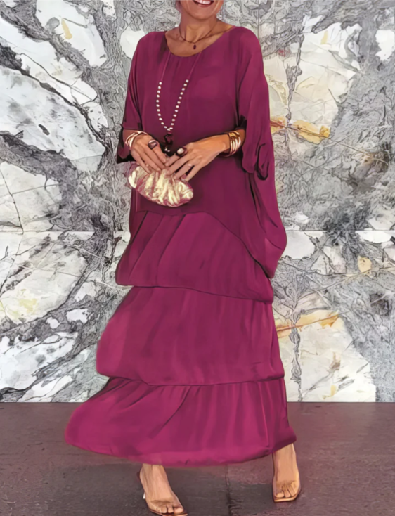 Echoarchiv | Elegantes Maxikleid mit Weitem Rundhalsausschnitt