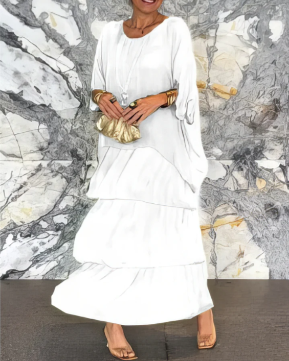 Echoarchiv | Elegantes Maxikleid mit Weitem Rundhalsausschnitt