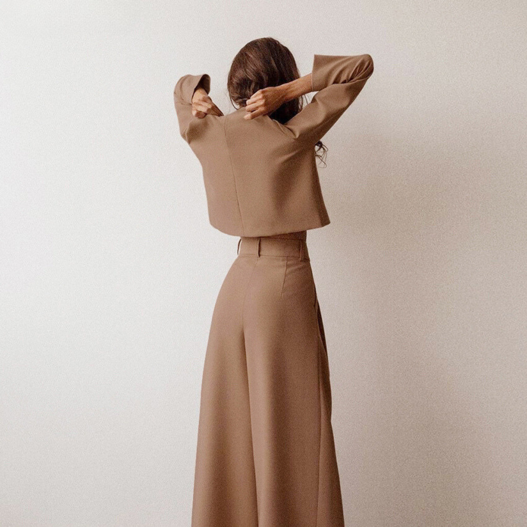 Echoarchiv | Elegante Damen Zweiteilige Set Mit Weit Geschnittene Hose