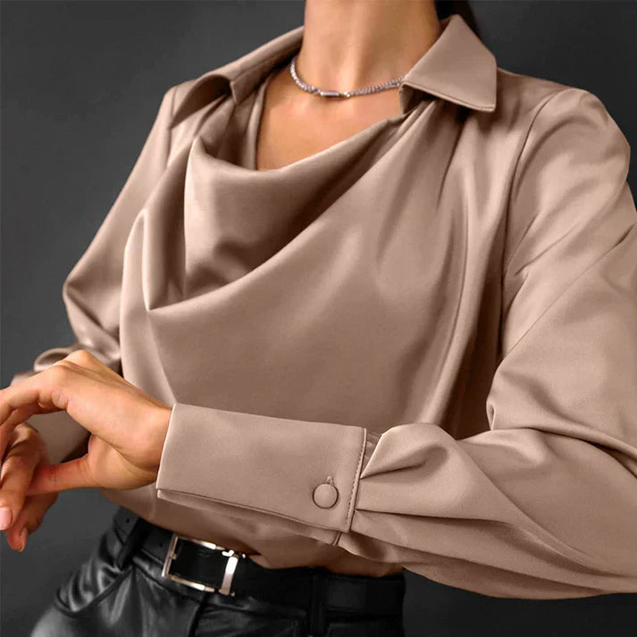 Echoarchiv | Lange Ärmel Satin Bluse