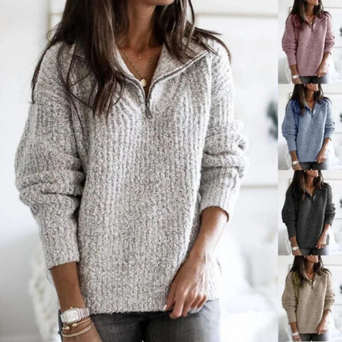 Echoarchiv | Halber Reißverschluss Strickwinterpullover