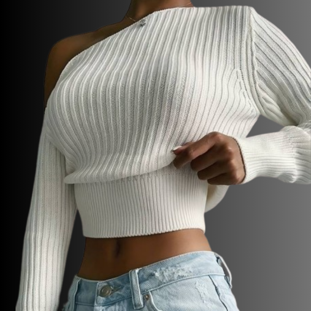 Asymmetrischer Strickpullover – Veloura