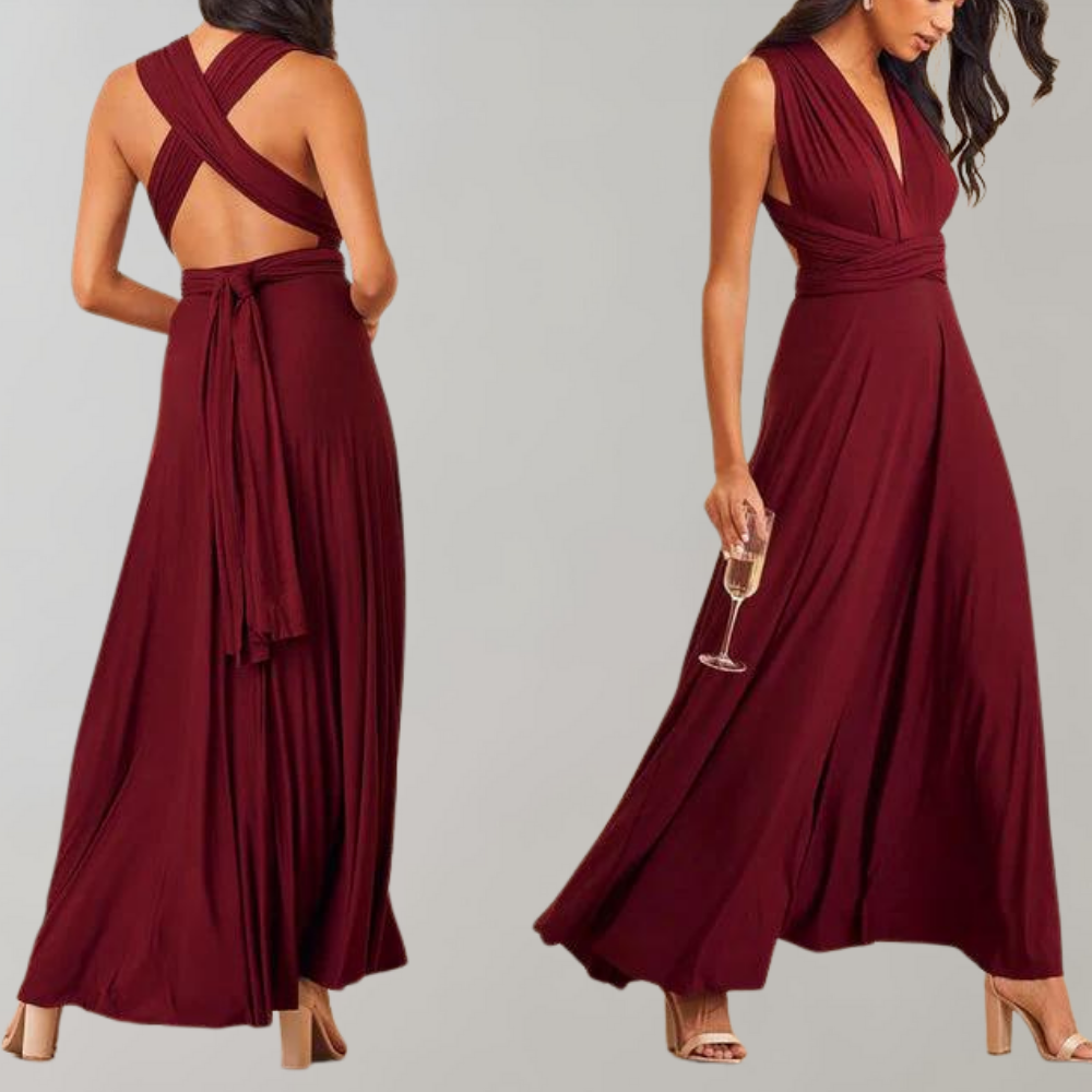 Elegante Damen Infinity Kleid Schickes Wickel Sommerkleid – Élara