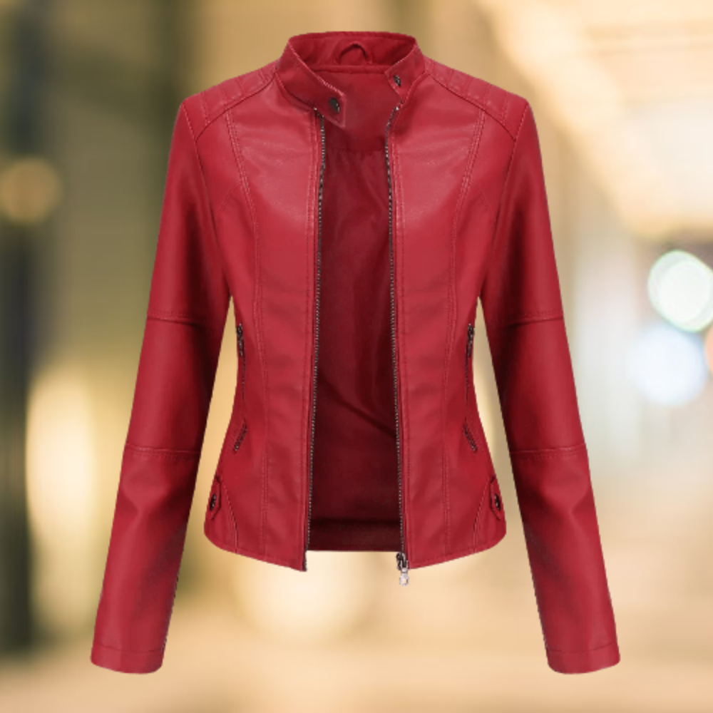 Echoarchiv | Elegante und Schicke Lederjacke mit Stehkragen