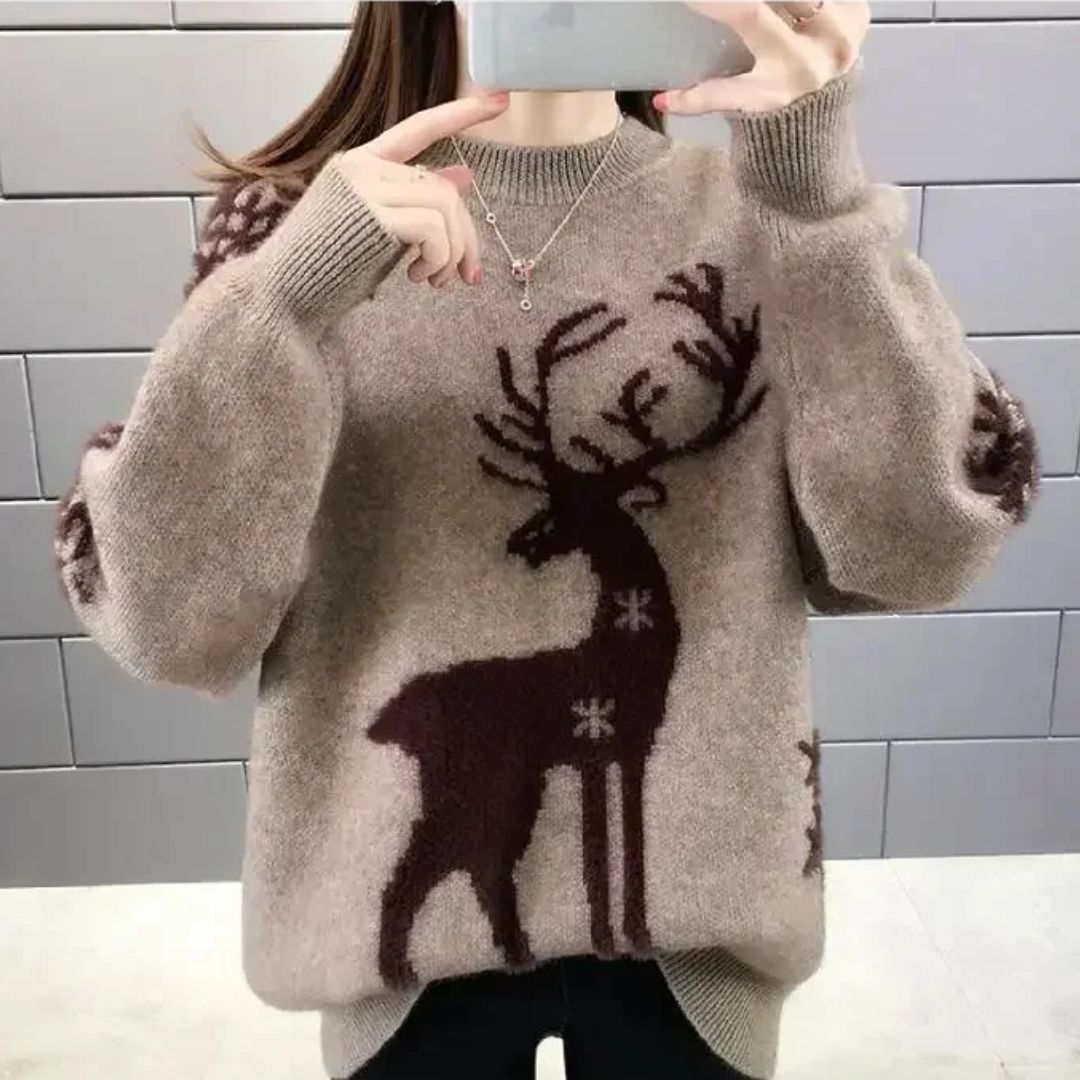 Echoarchiv | SwEchoarchivter - Bequemer Weihnachts-Pullover mit Rentier
