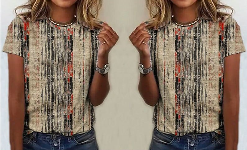 Echoarchiv | Casual Vintage Bedrucktes T-Shirt