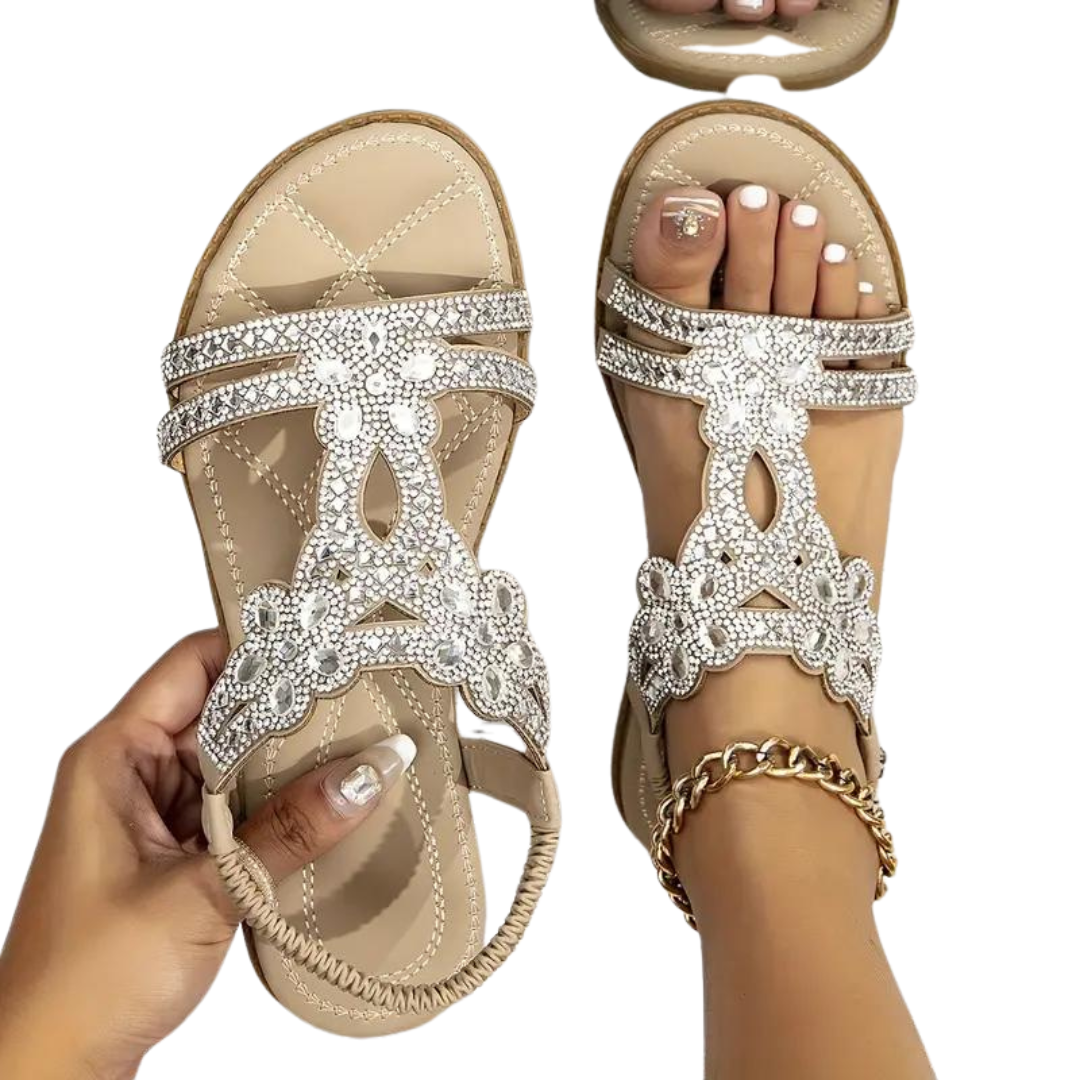 Echoarchiv | Flache Sandalen Schick Elastischer Knöchelriemen