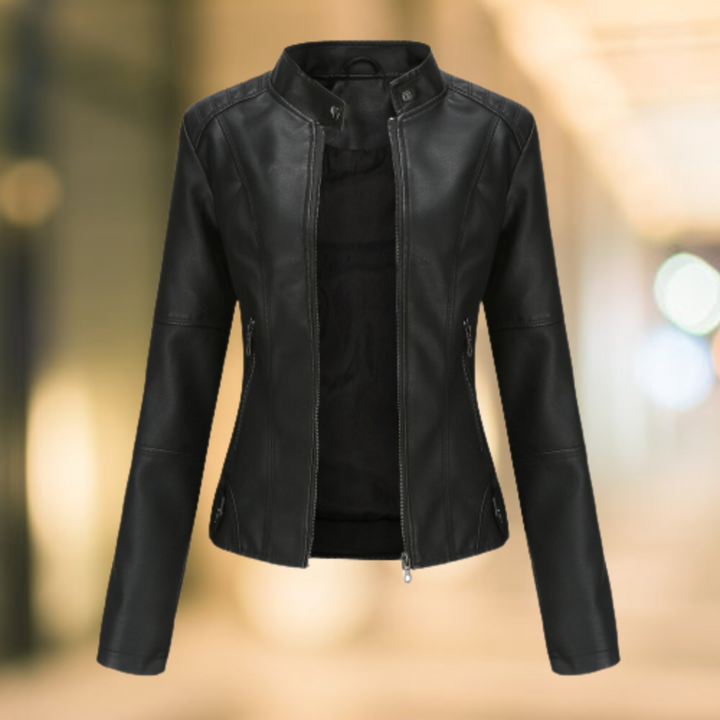 Echoarchiv | Elegante und Schicke Lederjacke mit Stehkragen