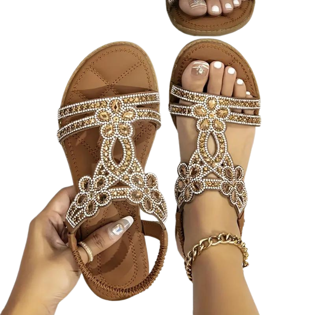 Echoarchiv | Flache Sandalen Schick Elastischer Knöchelriemen
