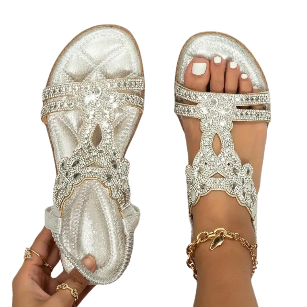Echoarchiv | Flache Sandalen Schick Elastischer Knöchelriemen