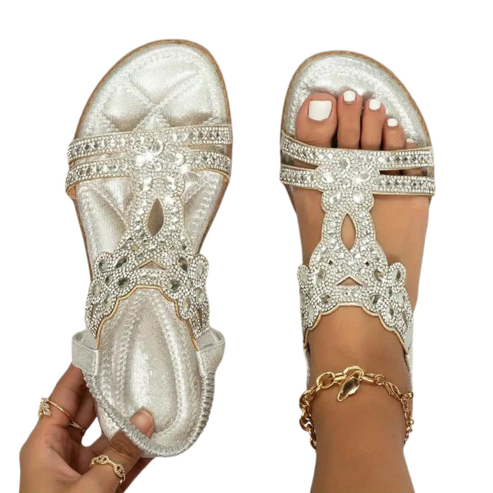 Echoarchiv | Flache Sandalen Schick Elastischer Knöchelriemen